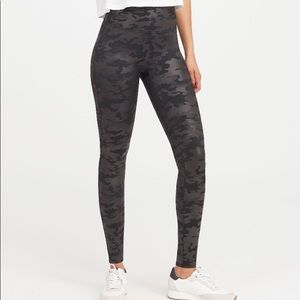 SPANX Faux Leather Camo Leggings